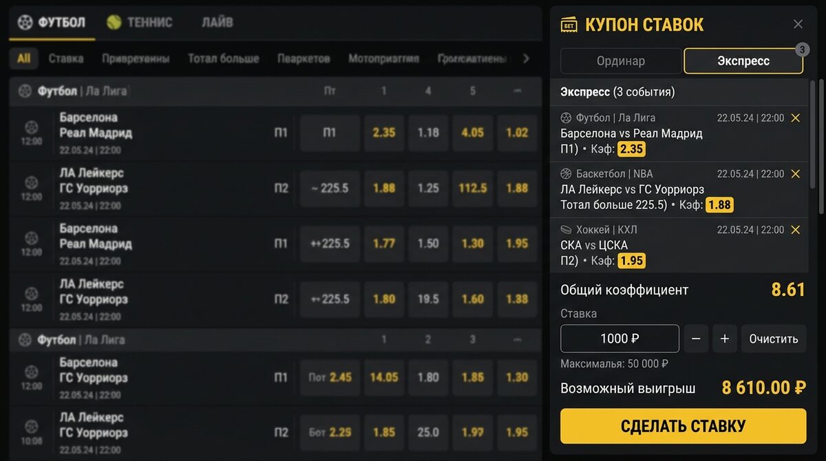 Mostbet купон ставок: ординар, экспресс, система